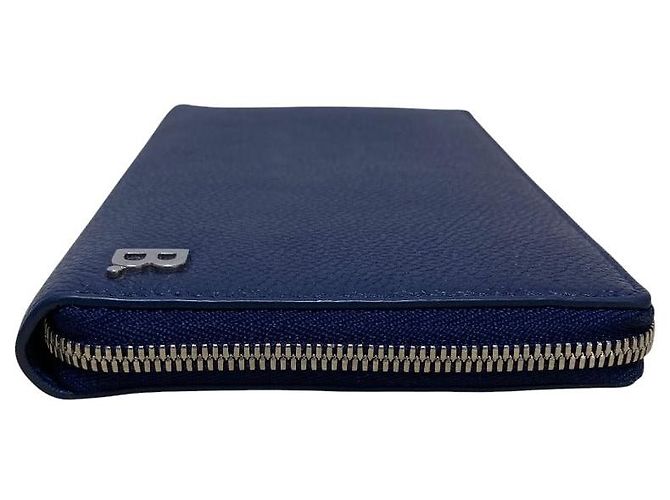 Balenciaga Leather Long Zip Wallet Blue - view 4