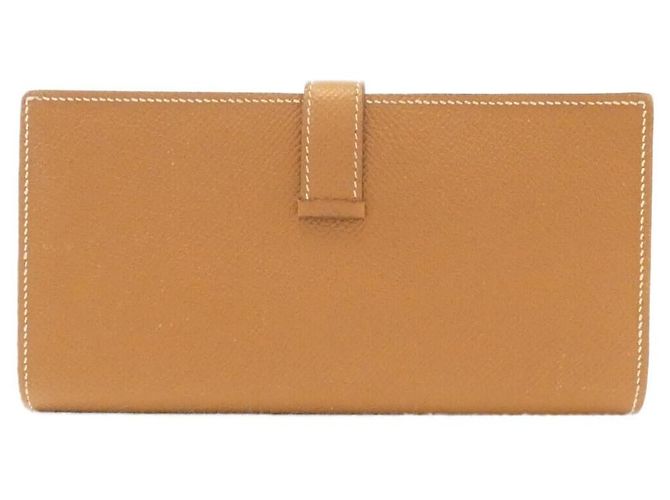 Carteira Longa Hermès Béarn Soufflet Epsom Dourado Metálico - vista 2