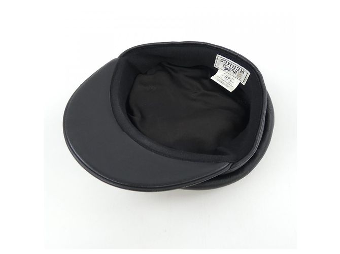Cappello in pelle di cervo Hermès Nero - vista 5
