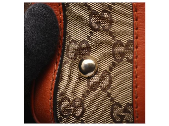 Borsa a mano in pelle GG Canvas di Gucci Marrone Beige - vista 3