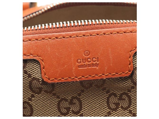 Borsa a mano in pelle GG Canvas di Gucci Marrone Beige - vista 4