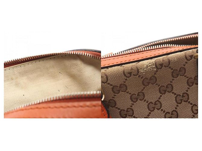 Borsa a mano in pelle GG Canvas di Gucci Marrone Beige - vista 7