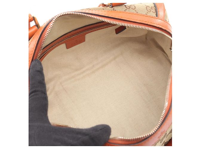 Borsa a mano in pelle GG Canvas di Gucci Marrone Beige - vista 8