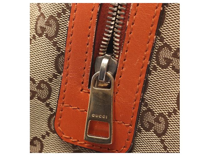 Borsa a mano in pelle GG Canvas di Gucci Marrone Beige - vista 9