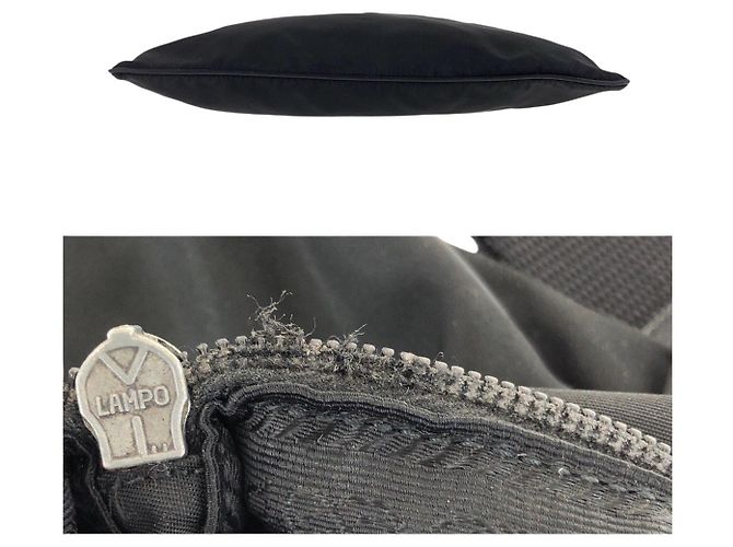 Bolsa mensageiro em nylon tessuto com logo triangular Prada Preto - vista 3