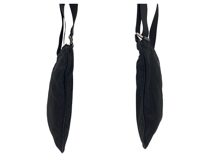 Bolsa mensageiro em nylon tessuto com logo triangular Prada Preto - vista 5