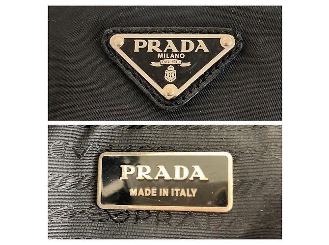 Bolsa mensageiro em nylon tessuto com logo triangular Prada Preto - vista 6