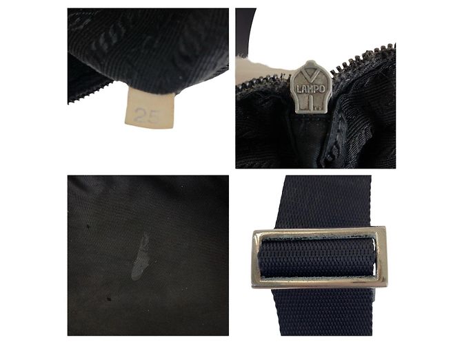 Bolsa mensageiro em nylon tessuto com logo triangular Prada Preto - vista 7