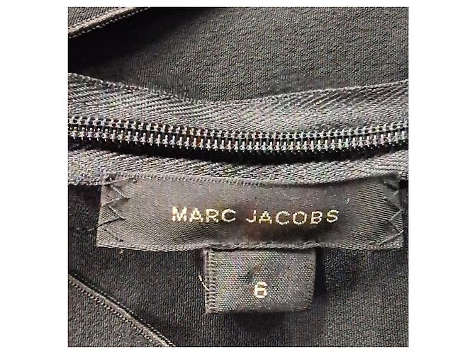 Schwarz Polyester V-Ausschnitt Rüschenshirt von Marc Jacobs - Ansicht 4
