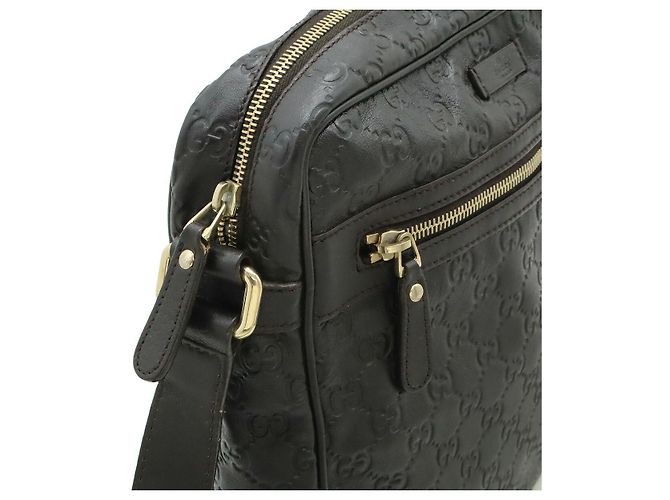 Gucci Leder Schultertasche Dunkelbraun - Ansicht 6