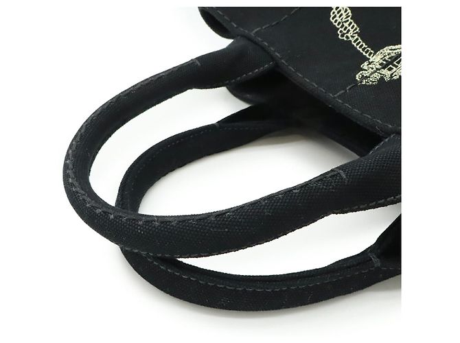 Borsa Tote in Tela CANAPA di Prada Nero - vista 4