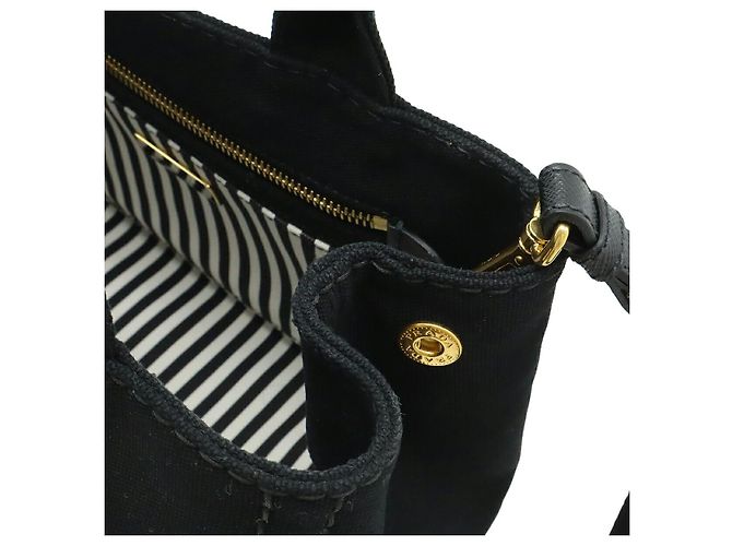 Borsa Tote in Tela CANAPA di Prada Nero - vista 5