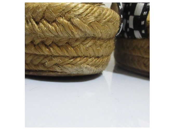 Sandali con zeppa Espadrille Christian Louboutin Nero Bianco Beige - vista 11