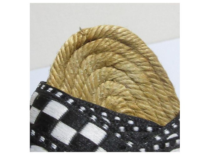 Sandali con zeppa Espadrille Christian Louboutin Nero Bianco Beige - vista 12