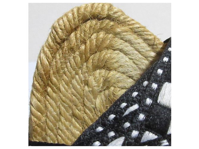Sandali con zeppa Espadrille Christian Louboutin Nero Bianco Beige - vista 13