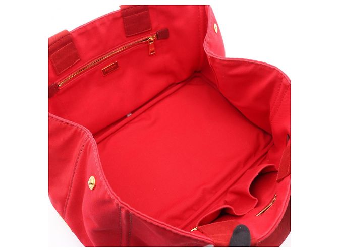 Prada Canapa Tote Tasche Rot - Ansicht 3