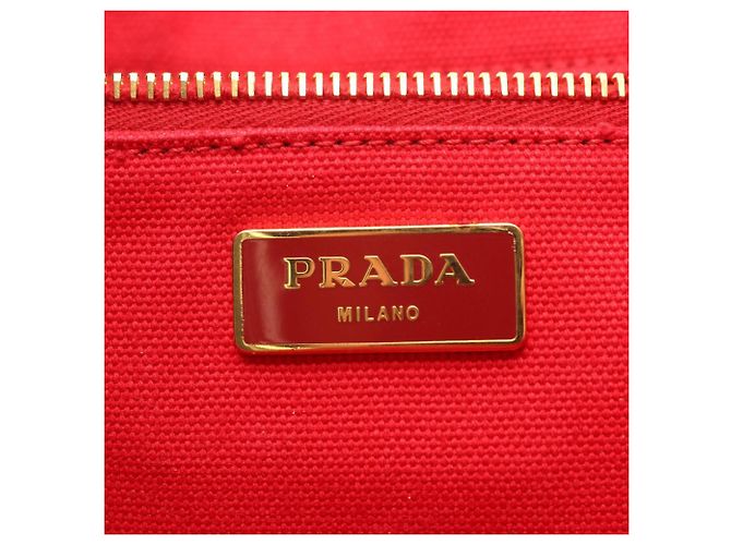 Prada Canapa Tote Tasche Rot - Ansicht 4