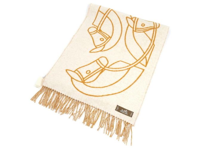 Stola in cashmere avorio Hermès Crudo - vista 2