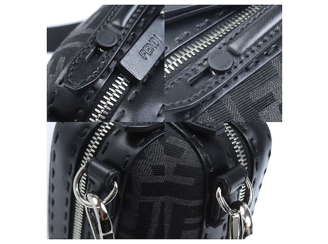 Borsa a Spalla Mini Zucca FENDI Nero - vista 6