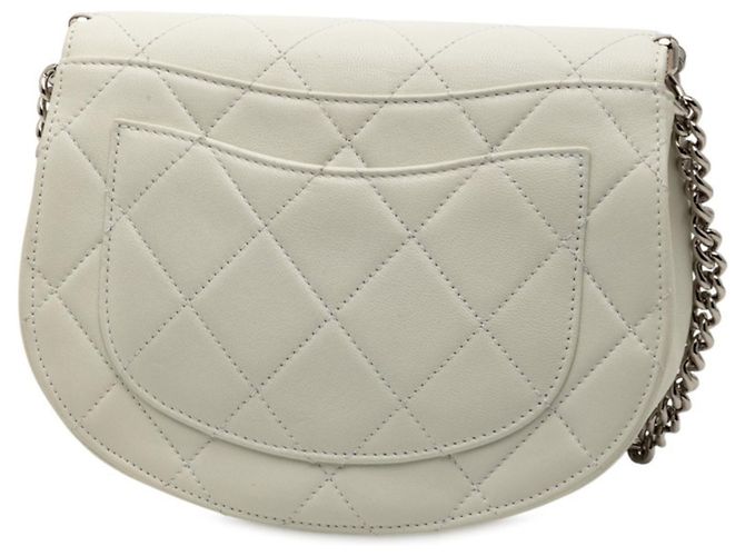 Borsa a tracolla Chanel Matelassé Coco Mark con catena Bianco - vista 2