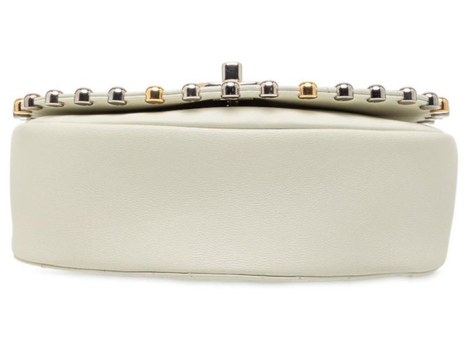 Borsa a tracolla Chanel Matelassé Coco Mark con catena Bianco - vista 3