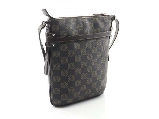 Borsa a Spalla Anagram Loewe Marrone Nero - vista 2