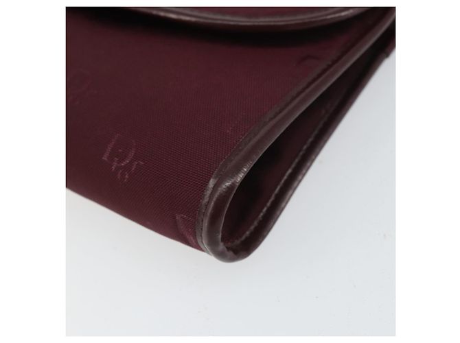 Borsa a spalla con catena Christian Dior in nylon bordeaux oro Auth SW1858 D'oro Bordò - vista 10