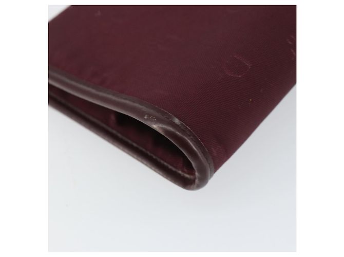 Borsa a spalla con catena Christian Dior in nylon bordeaux oro Auth SW1858 D'oro Bordò - vista 13