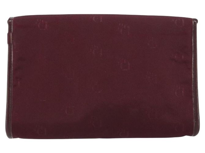 Borsa a spalla con catena Christian Dior in nylon bordeaux oro Auth SW1858 D'oro Bordò - vista 3