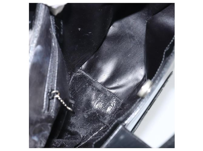 Borsa a Mano GUCCI Smalto Nero Argento 000 1013 0504 Auth ep12446 - vista 10