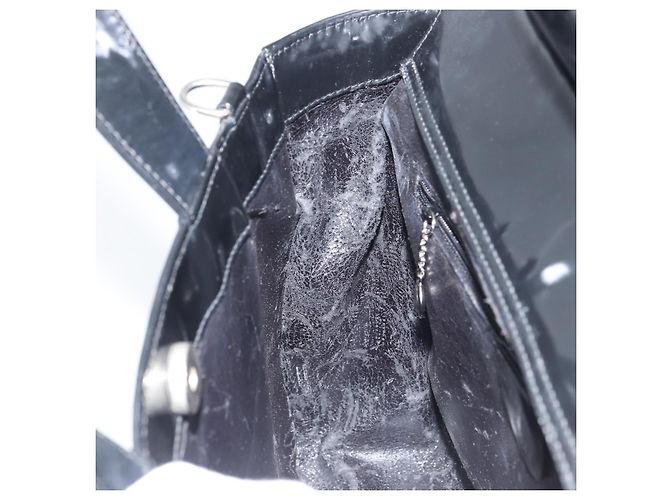 Borsa a Mano GUCCI Smalto Nero Argento 000 1013 0504 Auth ep12446 - vista 11