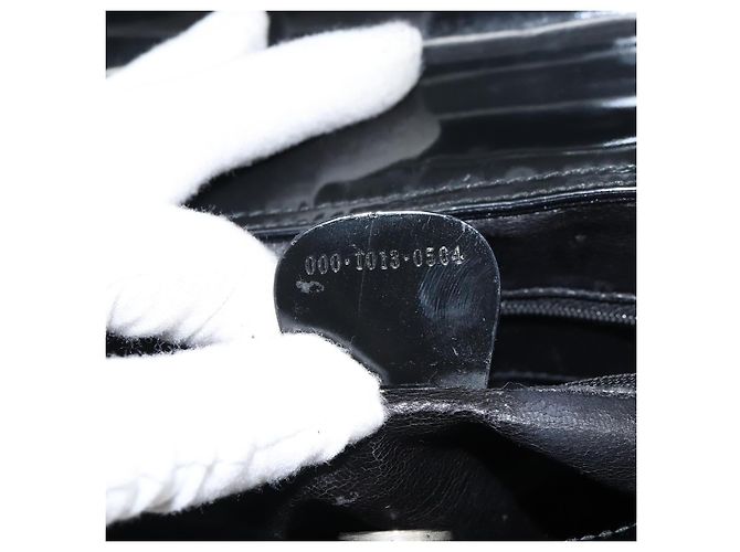Borsa a Mano GUCCI Smalto Nero Argento 000 1013 0504 Auth ep12446 - vista 12