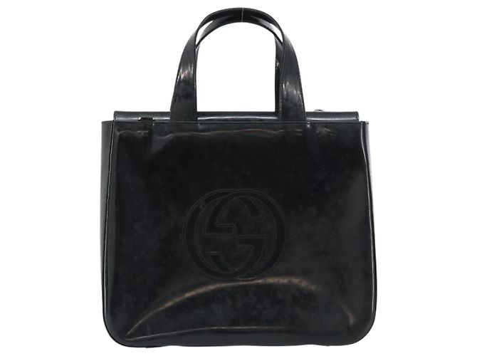 Borsa a Mano GUCCI Smalto Nero Argento 000 1013 0504 Auth ep12446 - vista 13