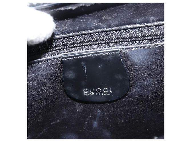 Borsa a Mano GUCCI Smalto Nero Argento 000 1013 0504 Auth ep12446 - vista 17