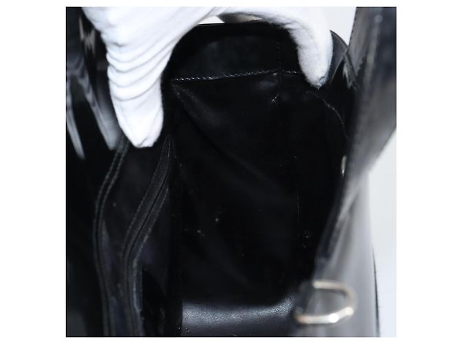 Borsa a Mano GUCCI Smalto Nero Argento 000 1013 0504 Auth ep12446 - vista 18
