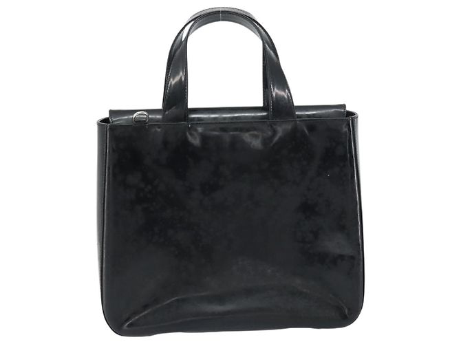 Borsa a Mano GUCCI Smalto Nero Argento 000 1013 0504 Auth ep12446 - vista 2