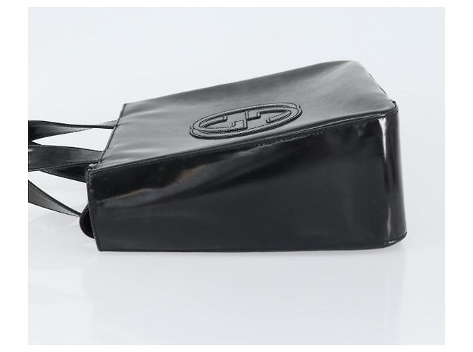 Borsa a Mano GUCCI Smalto Nero Argento 000 1013 0504 Auth ep12446 - vista 4