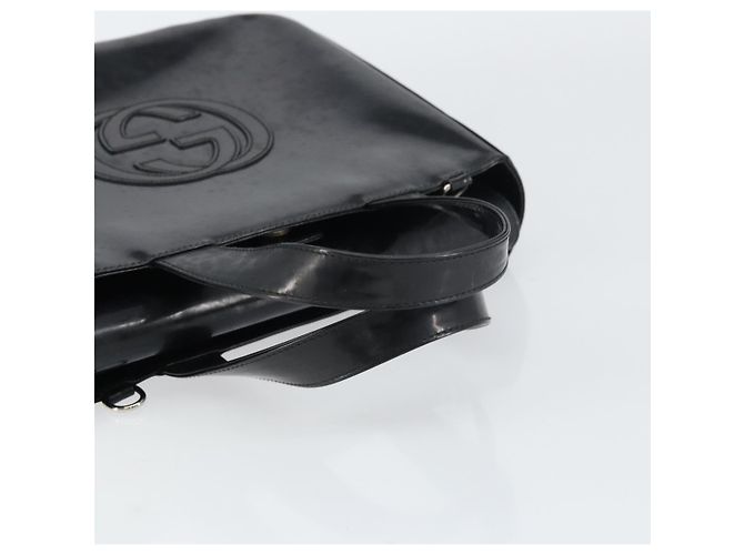 Borsa a Mano GUCCI Smalto Nero Argento 000 1013 0504 Auth ep12446 - vista 7