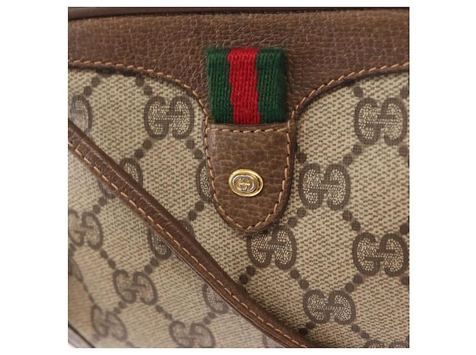 Borsa Sherry Line GG Supreme Web di GUCCI in PVC beige e oro 89 02 066 Auth 156436 D'oro - vista 15