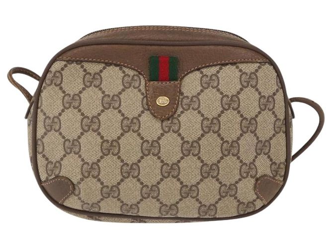 Borsa Sherry Line GG Supreme Web di GUCCI in PVC beige e oro 89 02 066 Auth 156436 D'oro - vista 2