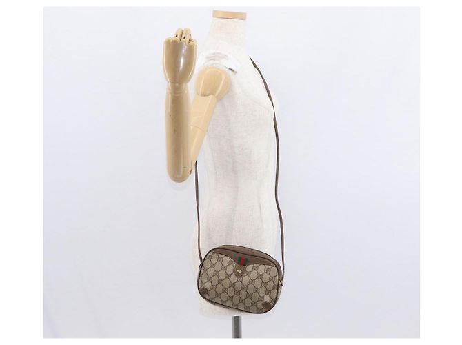 Borsa Sherry Line GG Supreme Web di GUCCI in PVC beige e oro 89 02 066 Auth 156436 D'oro - vista 21