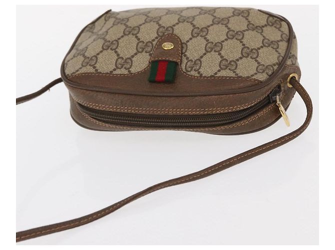 Borsa Sherry Line GG Supreme Web di GUCCI in PVC beige e oro 89 02 066 Auth 156436 D'oro - vista 6