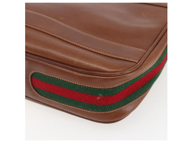 Borsa a Spalla in Pelle Sherry Line di GUCCI Vecchio GUCCI Oro Marrone Auth 153770 D'oro - vista 12