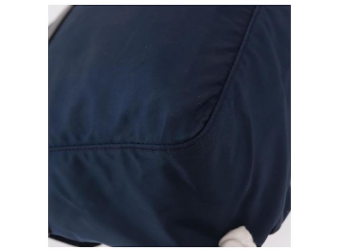 Borsa a Spalla PRADA in Nylon Blu Navy Argento Auth ki6224 - vista 15