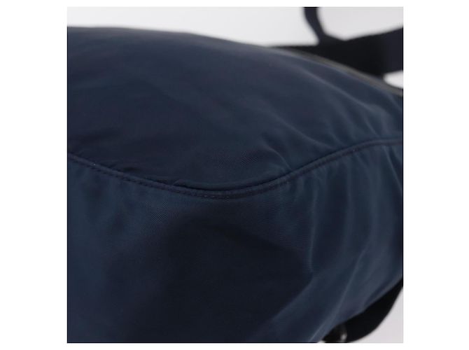 Borsa a Spalla PRADA in Nylon Blu Navy Argento Auth ki6224 - vista 16