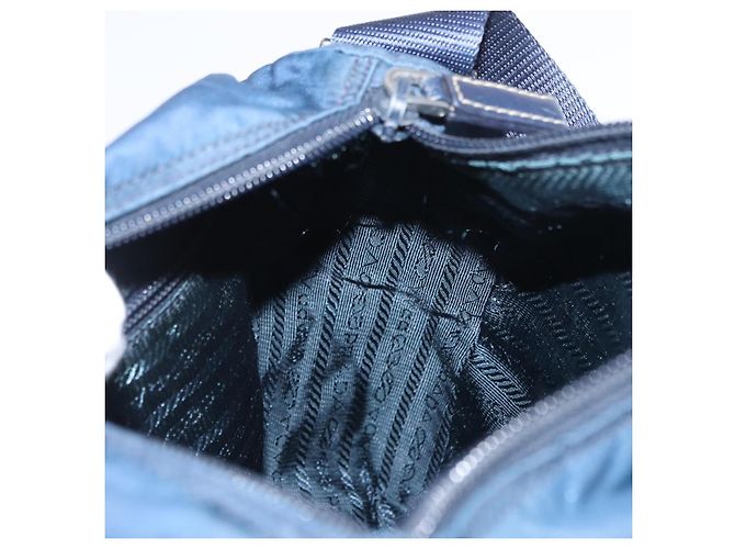 Borsa a Spalla PRADA in Nylon Blu Navy Argento Auth ki6224 - vista 22