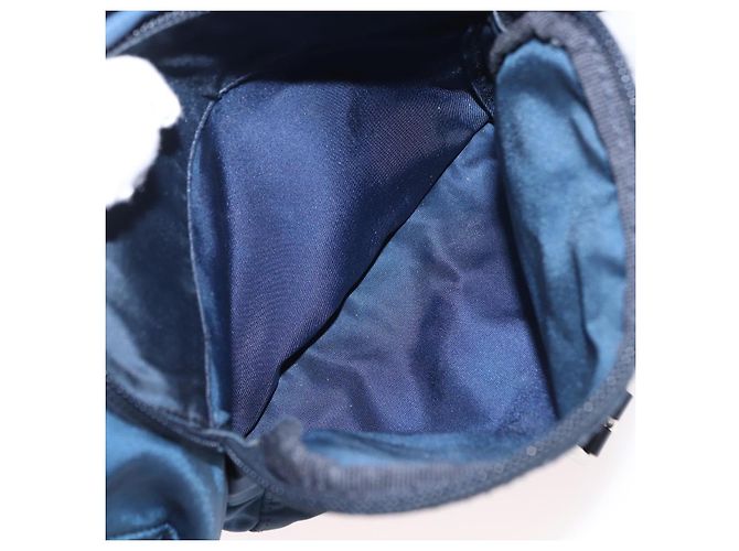 Borsa a Spalla PRADA in Nylon Blu Navy Argento Auth ki6224 - vista 26