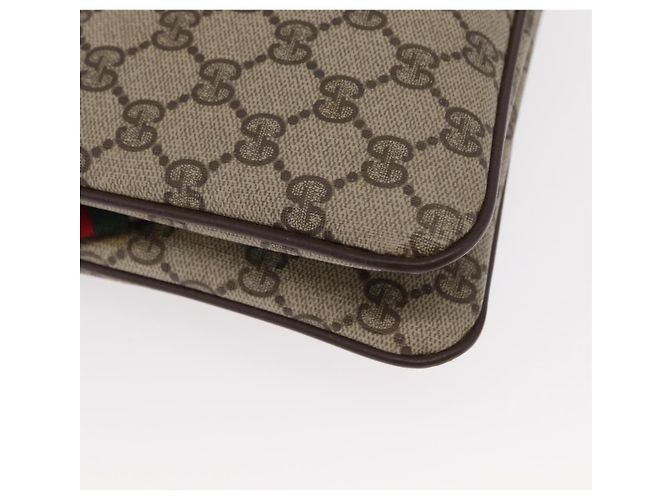 Borsa Sherry Line GG Supreme Web di GUCCI in PVC beige e oro 904 02 035 Auth ep12282 D'oro - vista 10