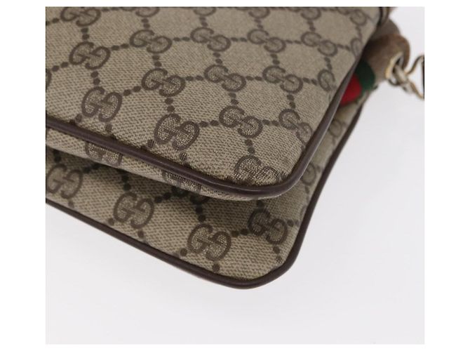 Borsa Sherry Line GG Supreme Web di GUCCI in PVC beige e oro 904 02 035 Auth ep12282 D'oro - vista 11