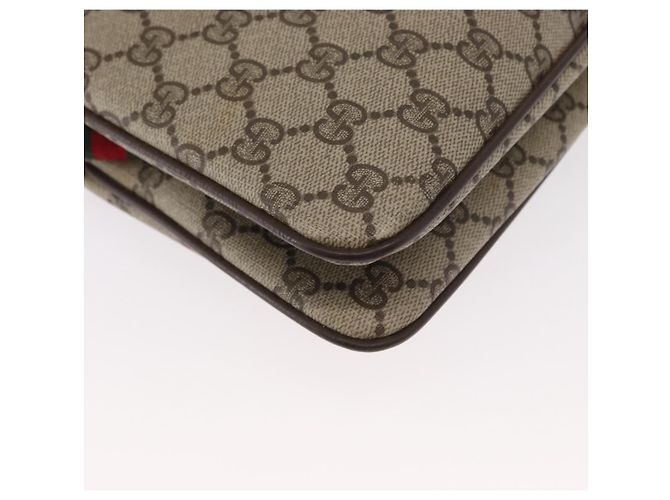 Borsa Sherry Line GG Supreme Web di GUCCI in PVC beige e oro 904 02 035 Auth ep12282 D'oro - vista 12
